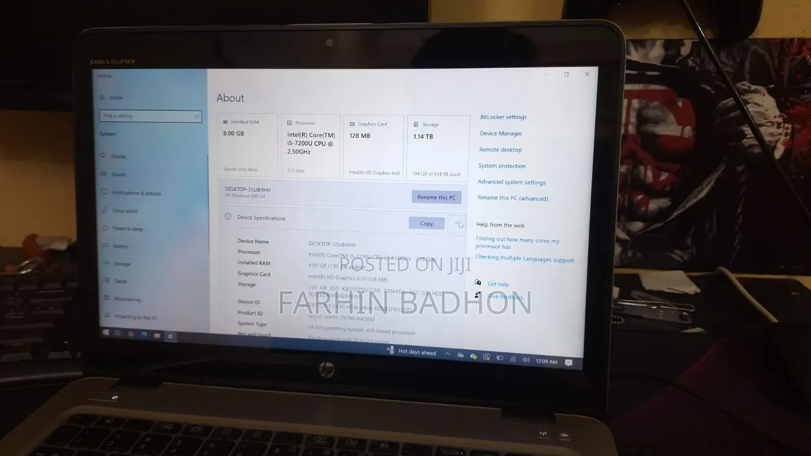 Laptop HP EliteBook 840 G4 8GB Intel Core i5 SSD 256GB