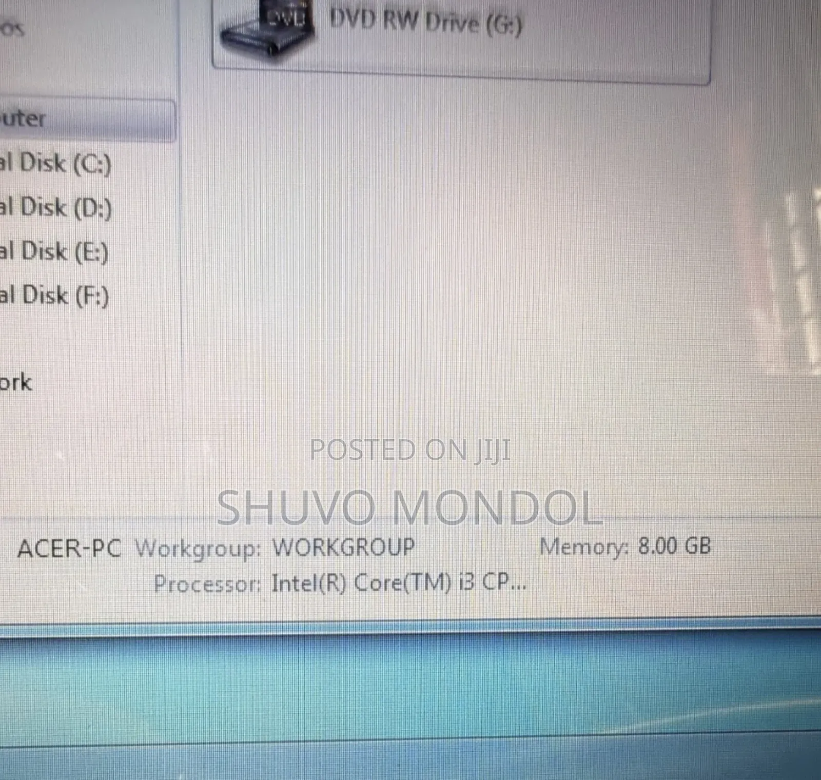 Laptop Acer 8GB Intel Core I3 HDD 700GB