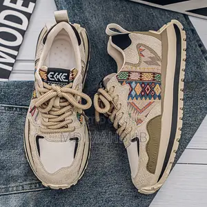 Spring and Autumn New Men's Shoes Trbottomy Fashion Printed Embroidere