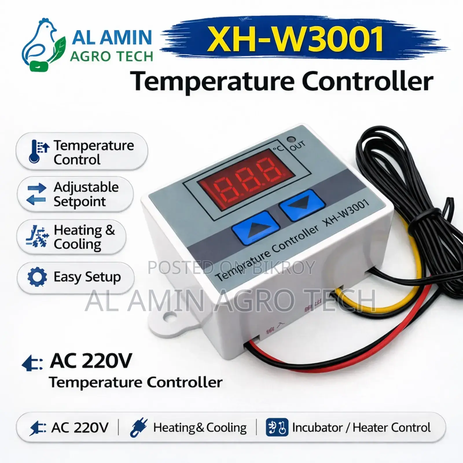 Digital Temperature Controller Xh-w3001 For Incubator