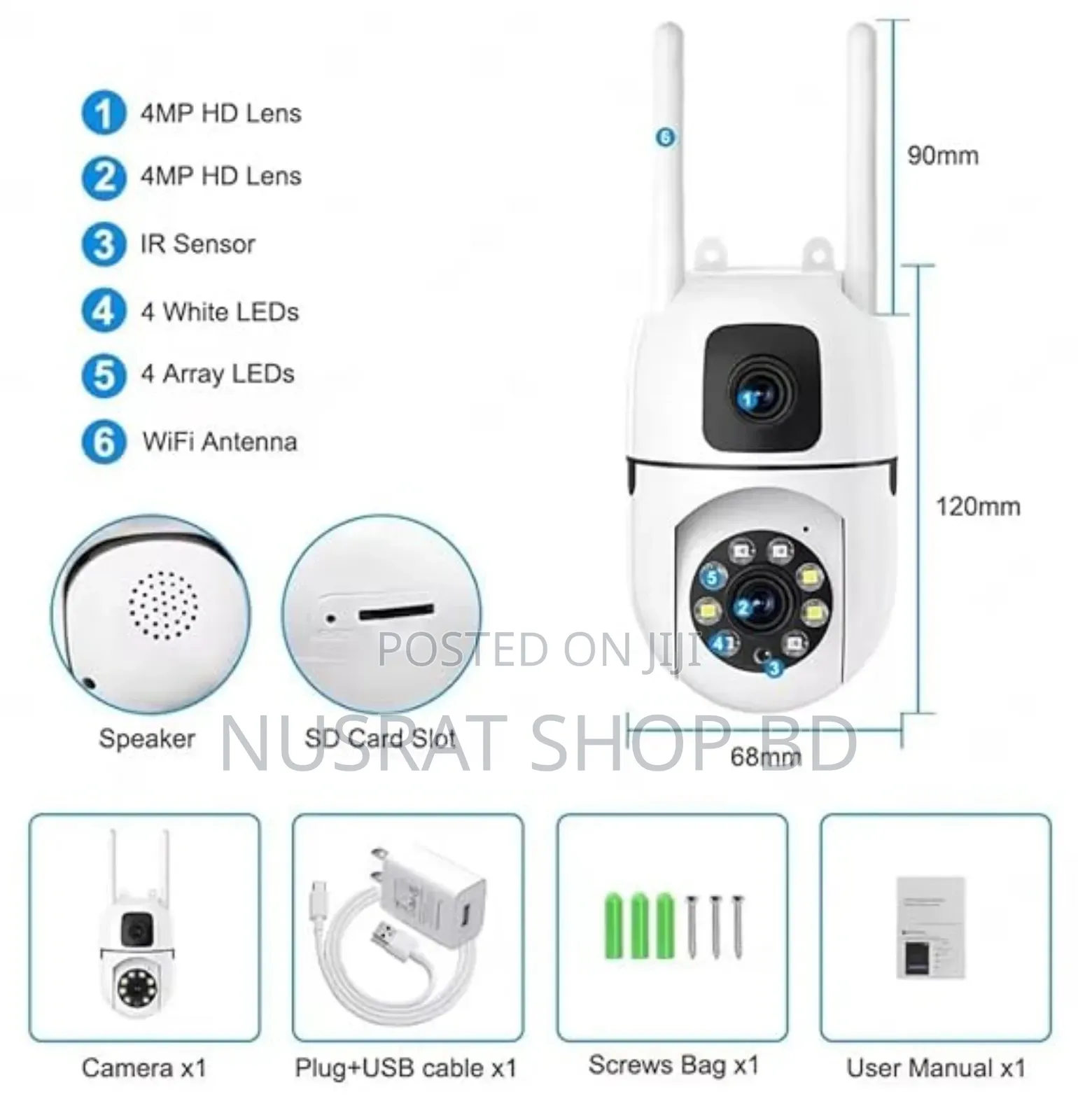 New V380 Mini Indoor PTZ Dual Lens Camera Code:12306