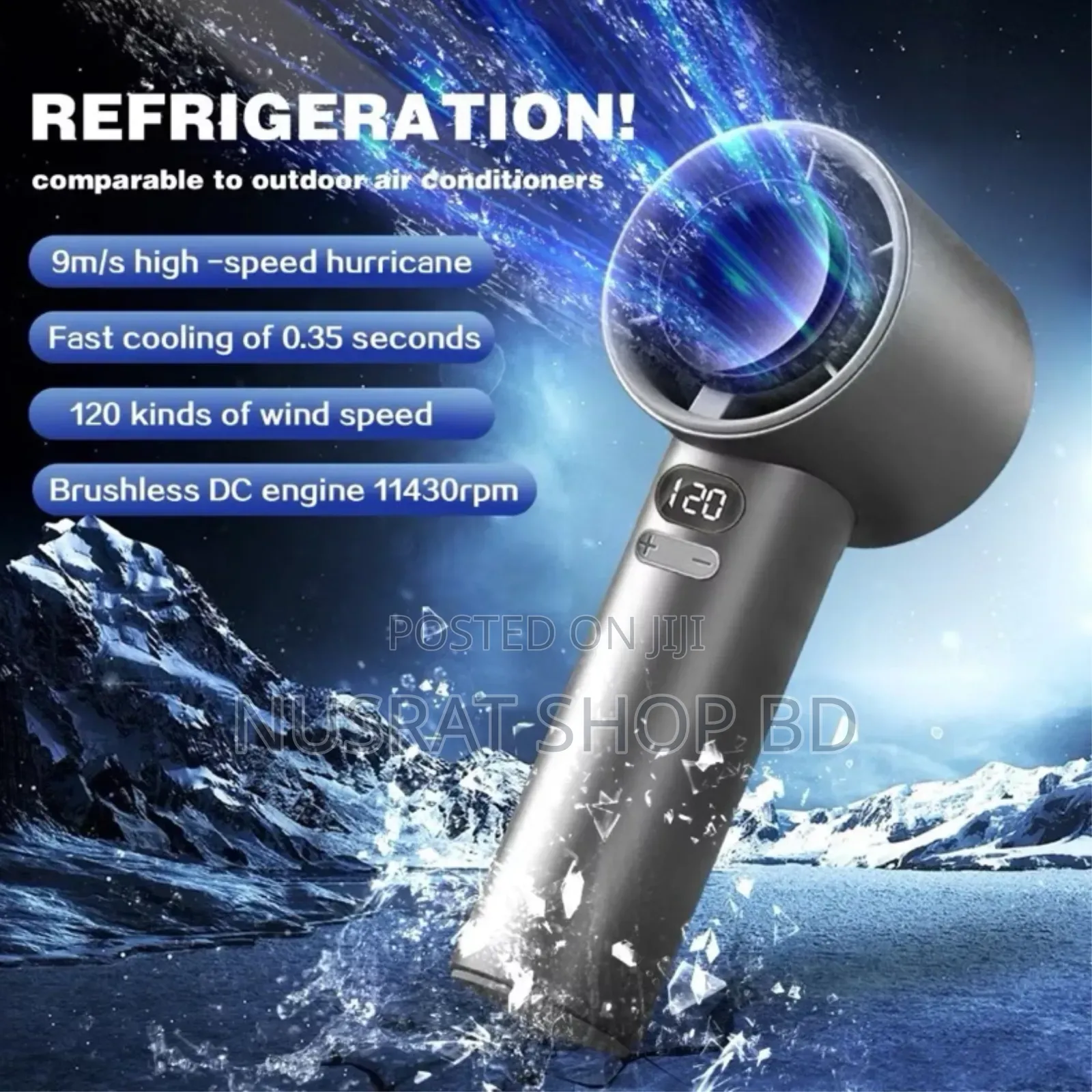 M11 Handheld Fan Portable Bladeless Mini Fan Rechargeable
Code : 3686