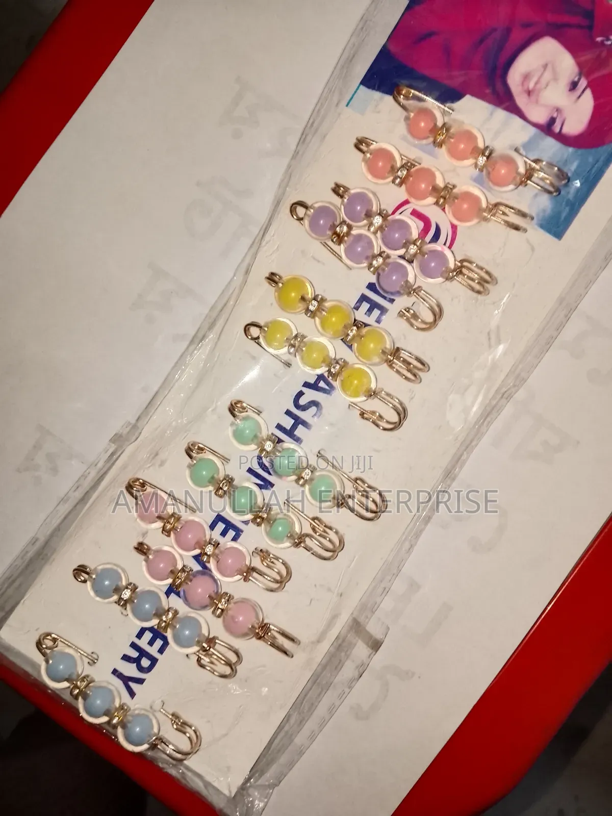 Buy Decorative Faux Pearl Safety Brooch Pins Set (04 Pcs)