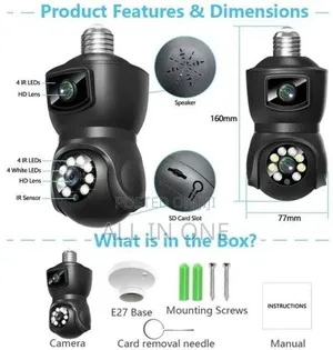 V380 E9 Dual Lens Bulb PTZ IP Camera