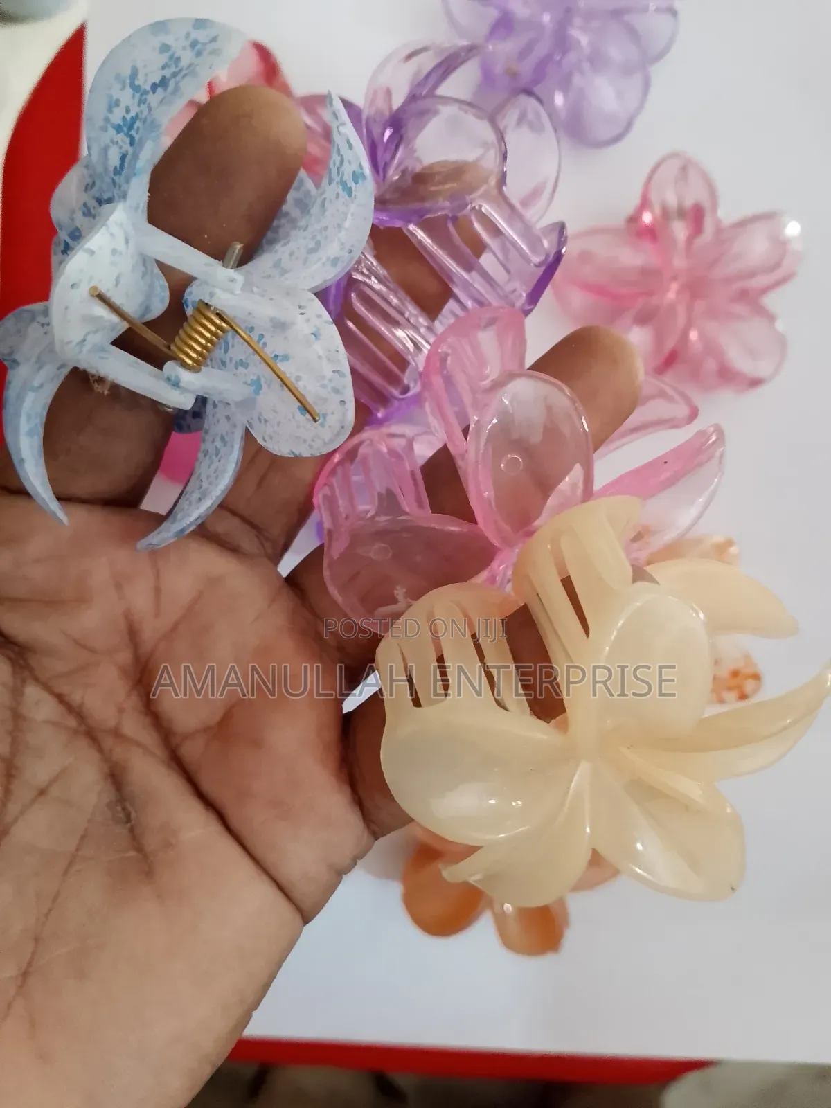 Plumeria Flower Hair Claw Clips | Tropical Summer Accessories (03 Pcs)