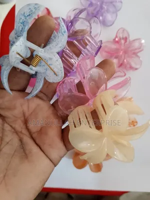 Plumeria Flower Hair Claw Clips | Tropical Summer Accessories (03 Pcs)