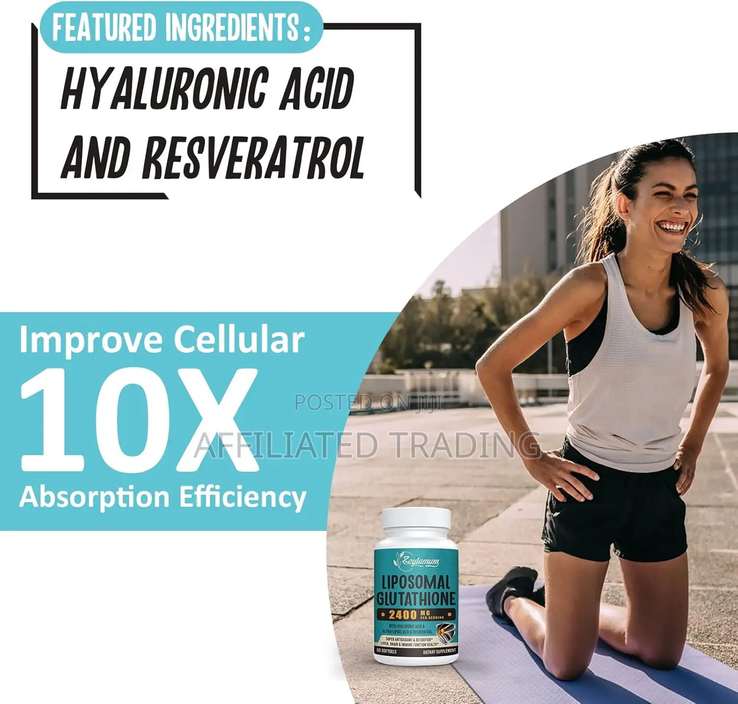 Zeylamum Liposomal Glutathione 2400 Mg - 60 Softgels - Made in Usa