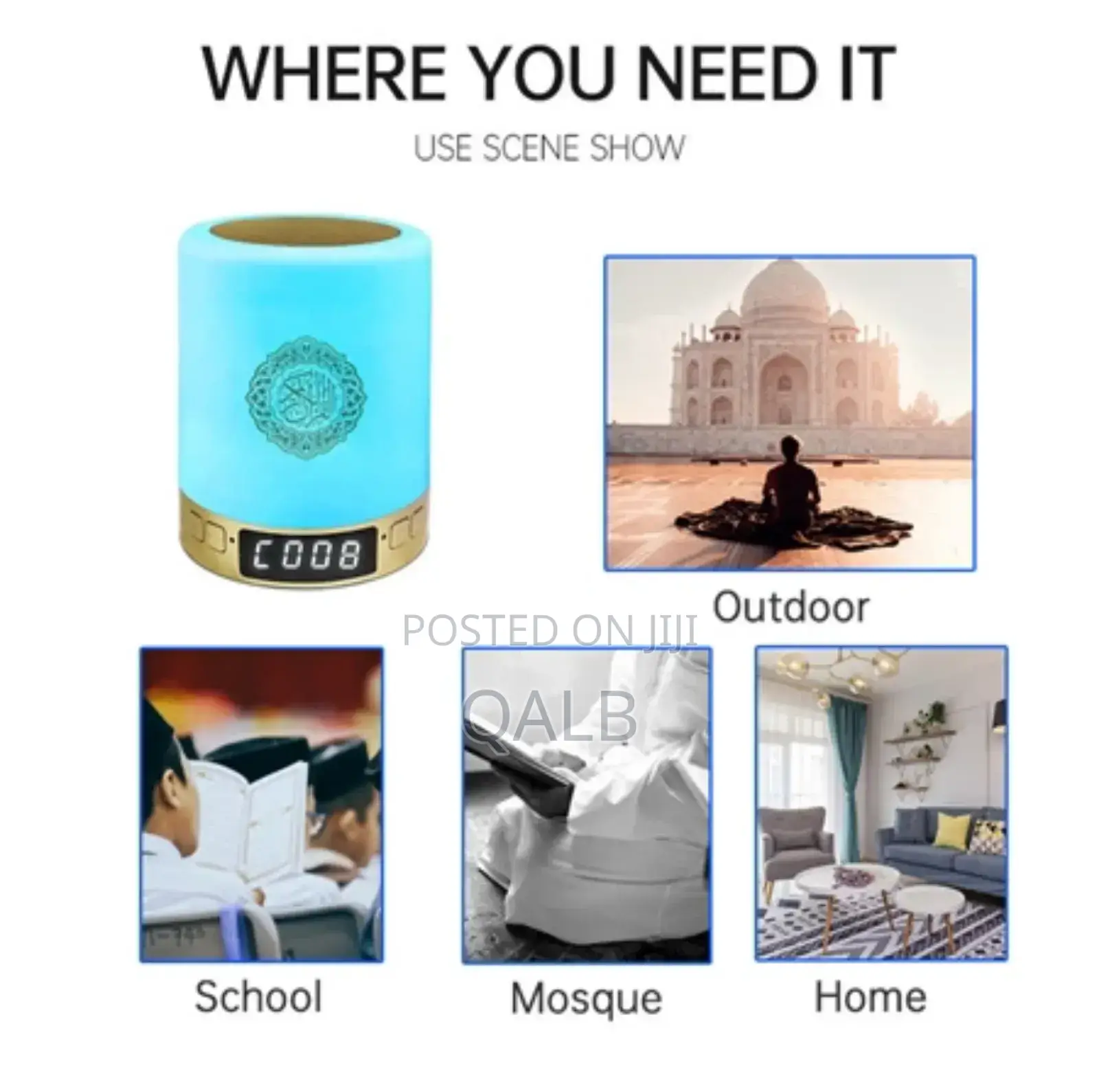 Touch Lamp Azan Clock Quran Speaker