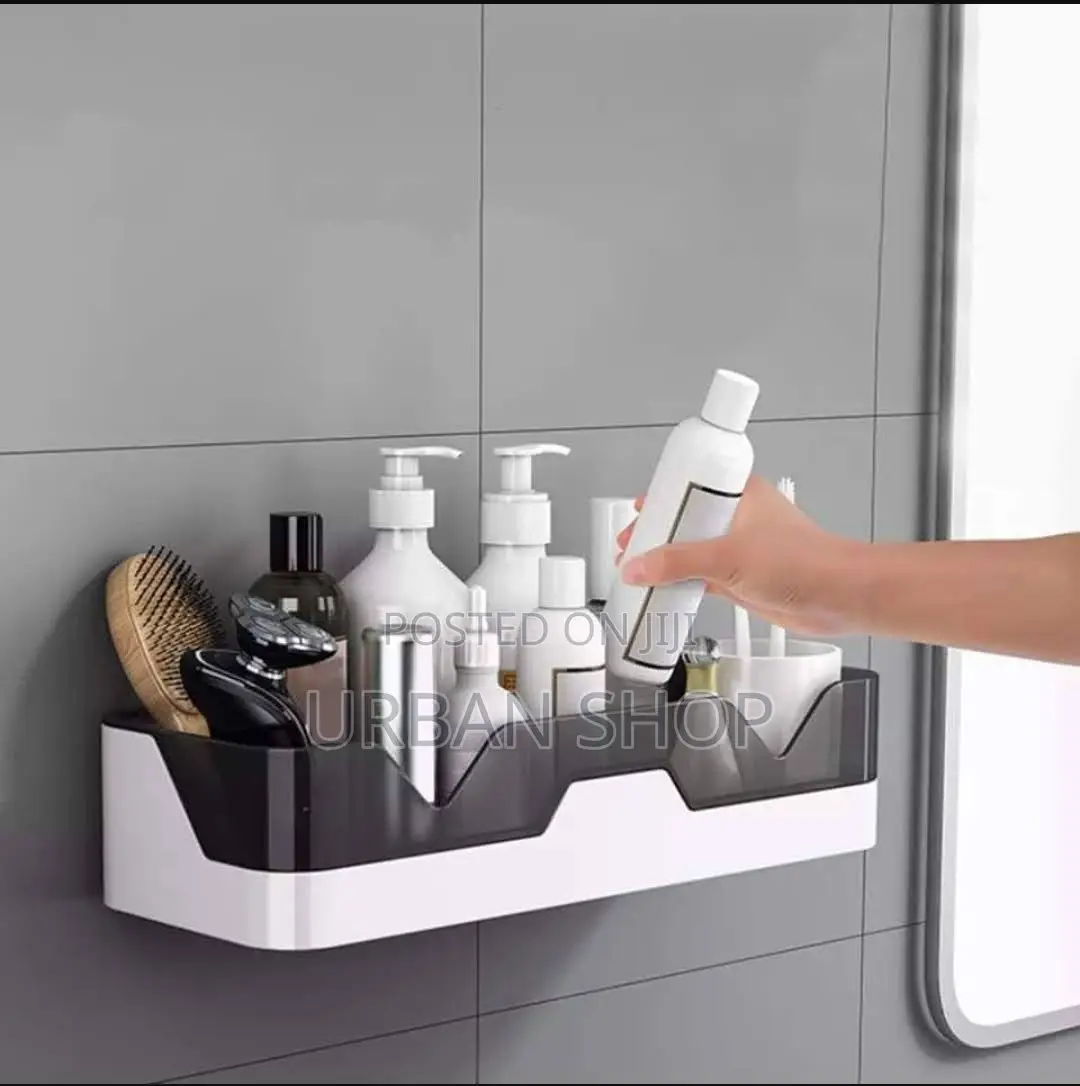 Wall Mounted Bathroom Organizer Shelf | Kitchen Bathroom Storage Rack