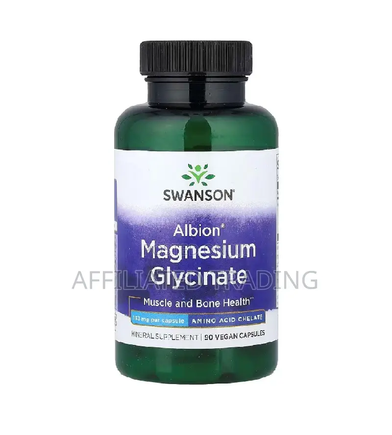Swanson Albion Chelated Magnesium Glycinate- 90 Capsules - Made in Usa