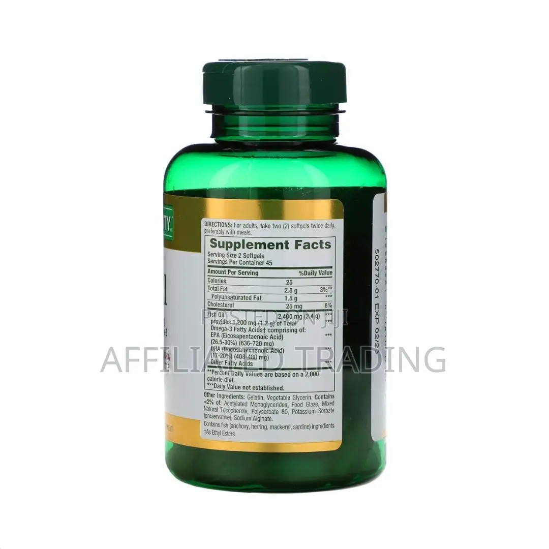 Nature’S Bounty Fish Oil 2400 Mg 90 Coated Softgels - Made in Usa