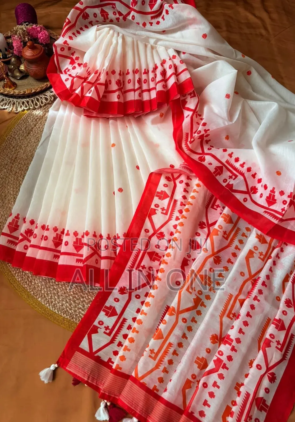 Half Silk Screen Print Saree With Blause PCS নতুন কালেকশন