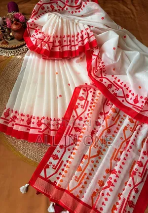 Half Silk Screen Print Saree With Blause PCS নতুন কালেকশন
