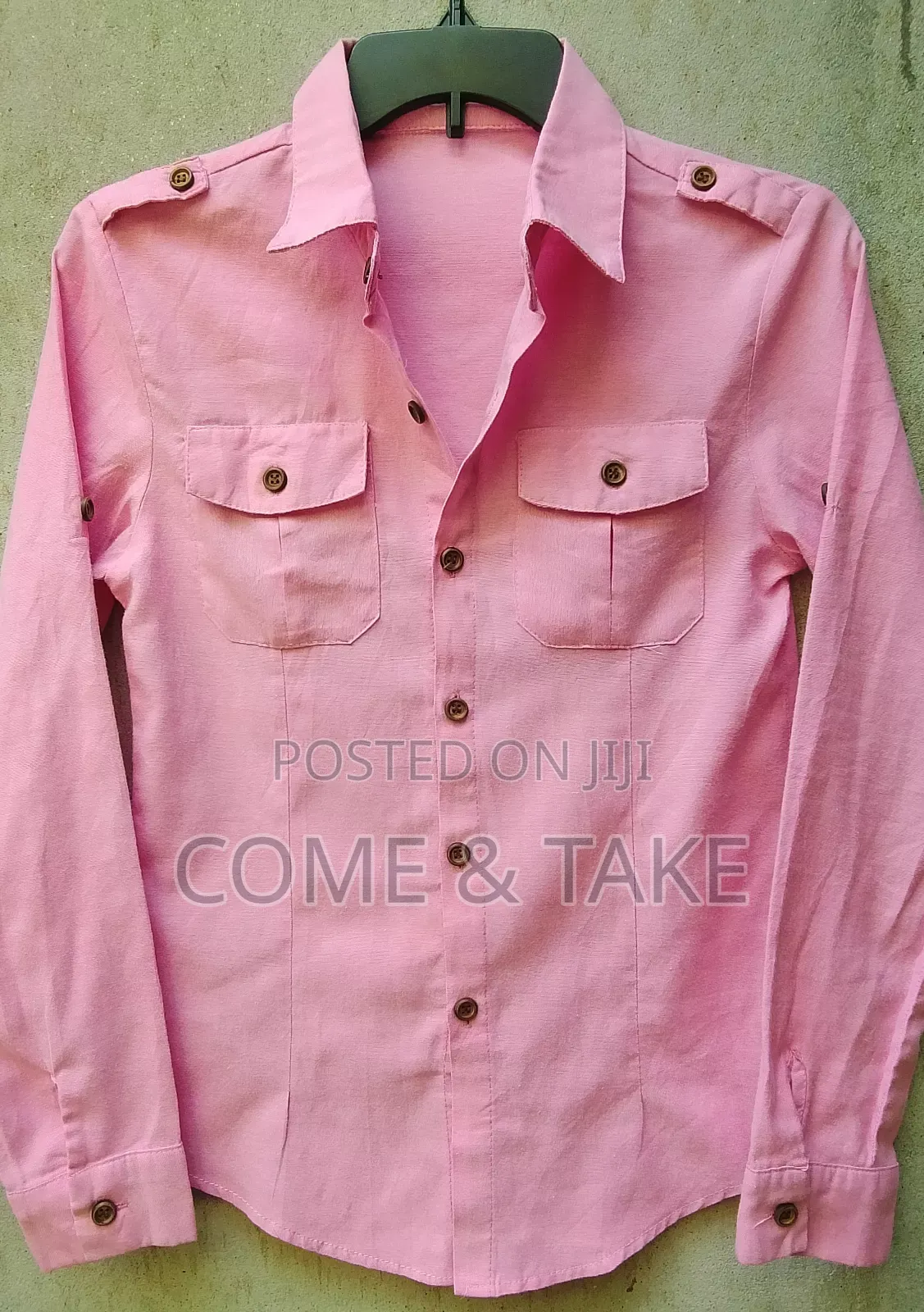 Full Sleeve Baby Pink Hawaiian Shirt
