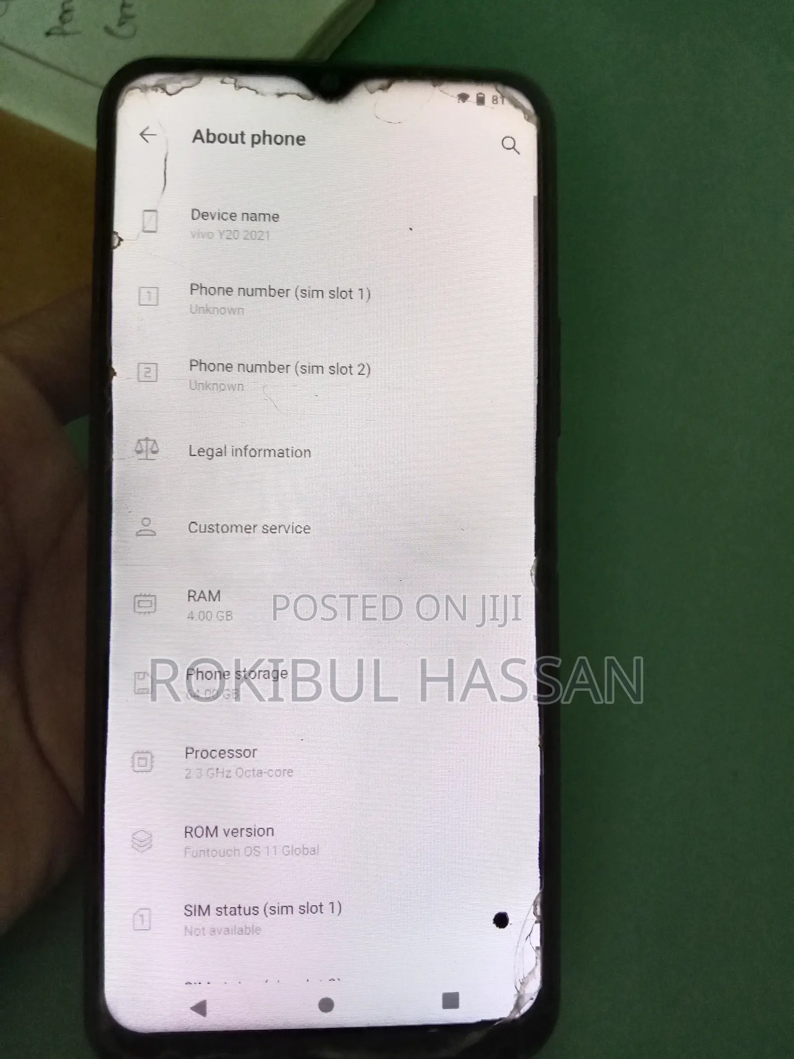 Vivo Y20 64 GB Blue
