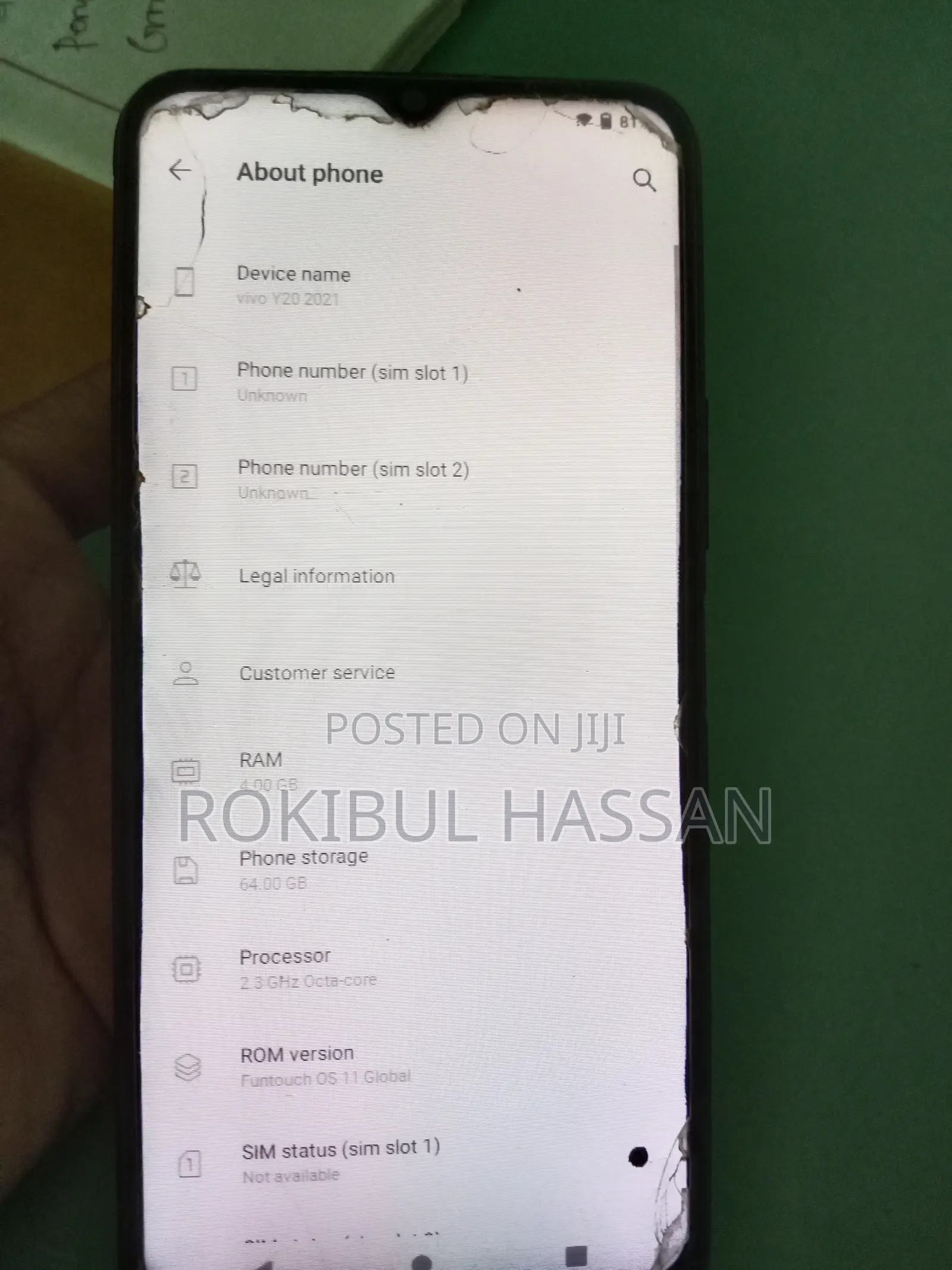 Vivo Y20 64 GB Blue