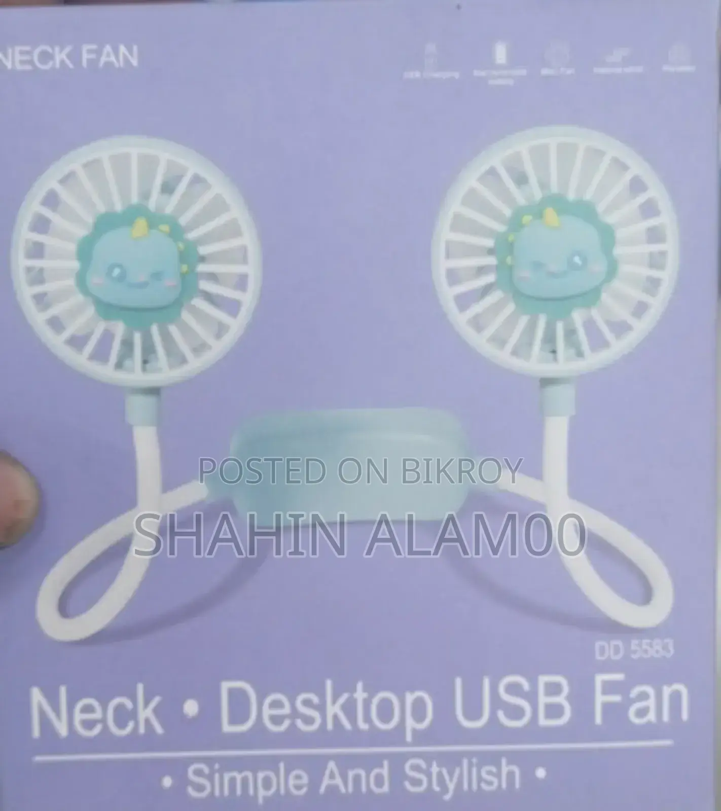 Portable Neck and Desktop USB Fan (DD 5583)