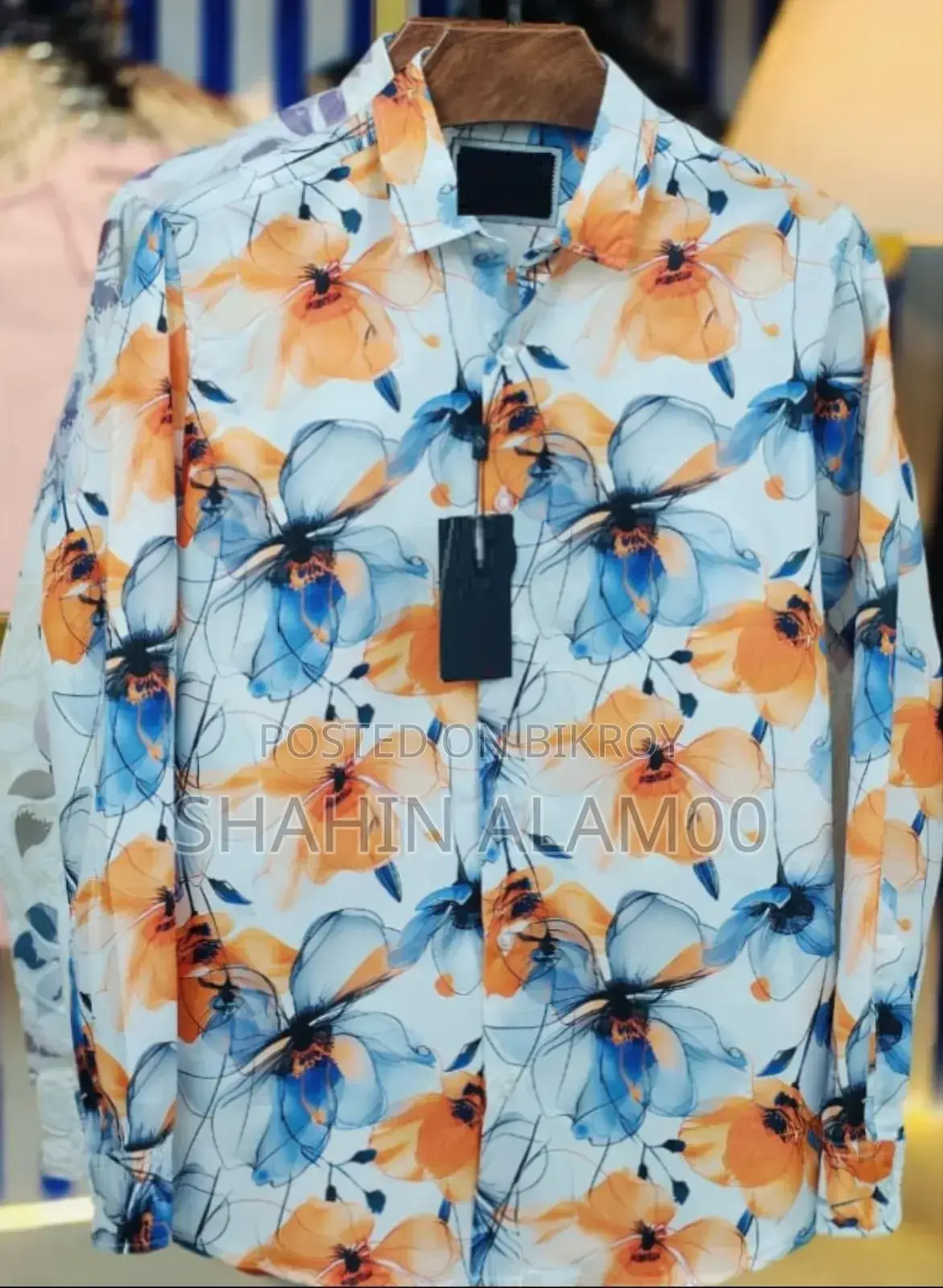 চায়না ফ্লোরাল প্রিন্ট ফুল স্লিভ শার্ট