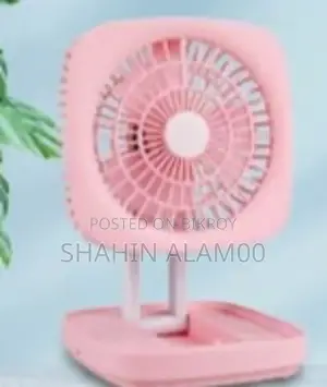 Rechargeable Desk Fan With LED Light JK-F666 Model (Heavy Duty)