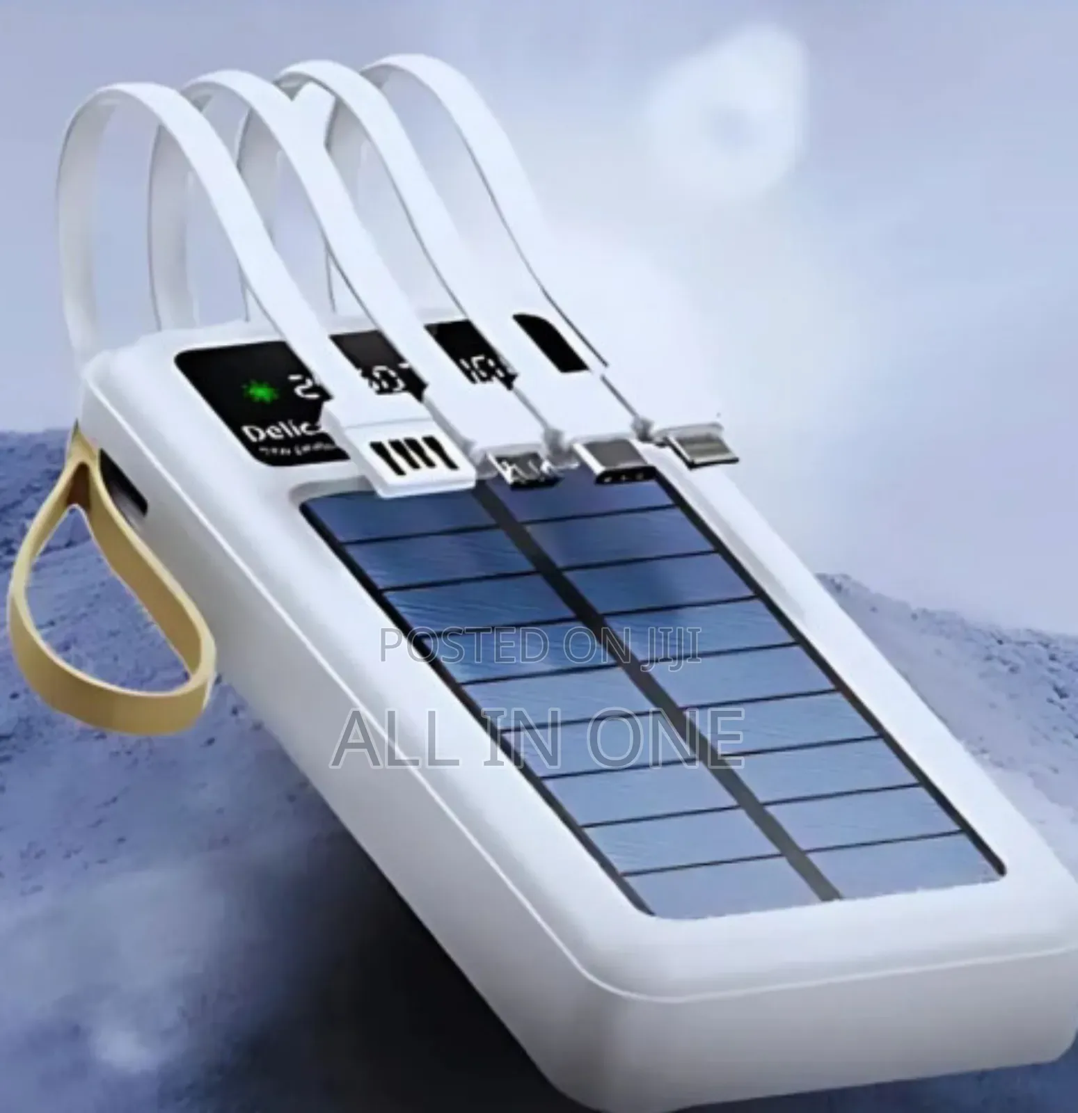 Solar Power Bank Portable Fast Charging With Led Light