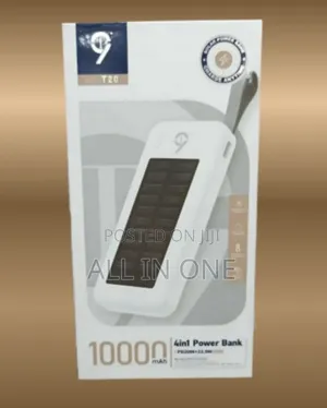 Solar Power Bank Portable Fast Charging With Led Light