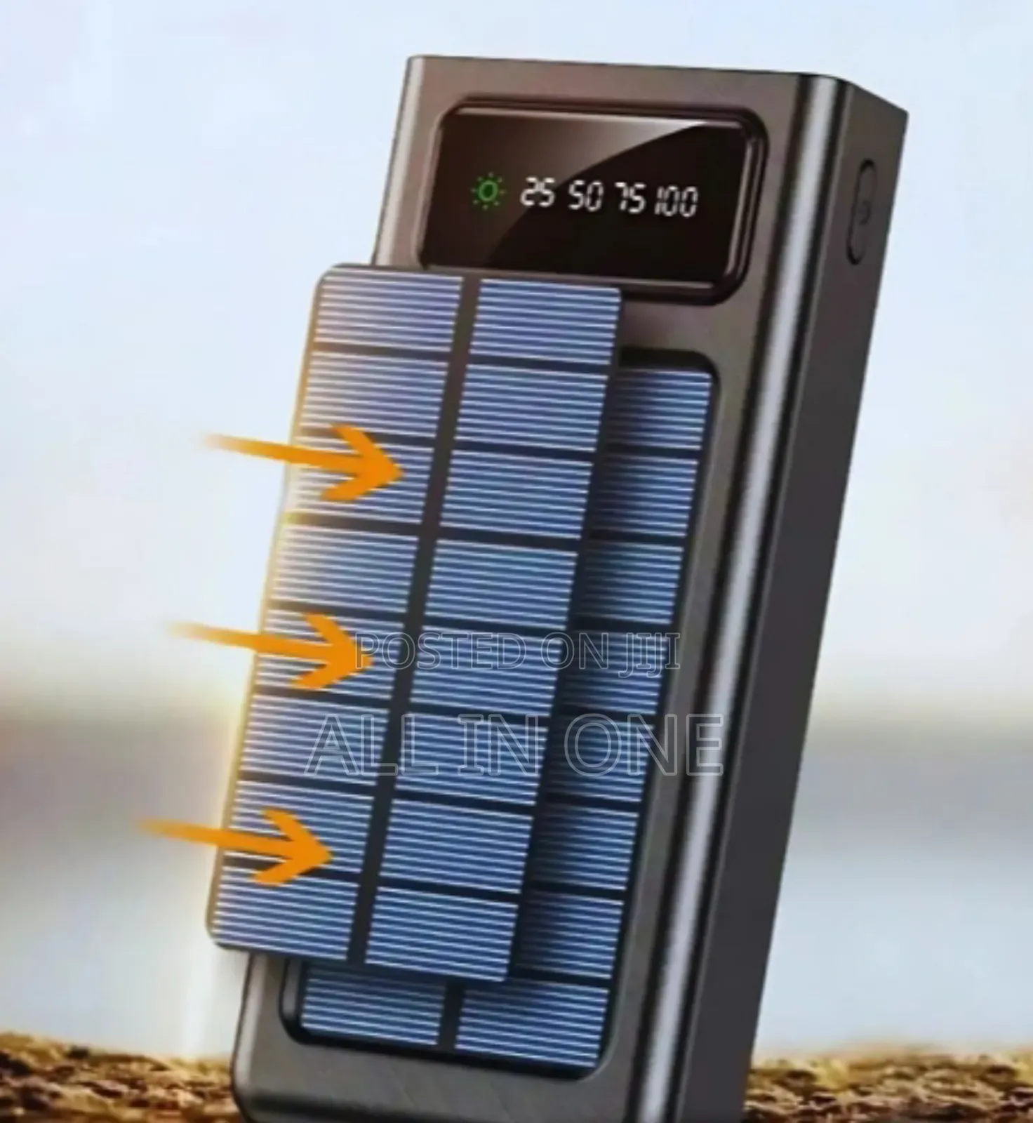 Solar Power Bank Portable Fast Charging With Led Light