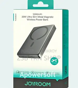 Joyroom 20w Ultra-Slim Metal Magnetic Wireless Power Bank 10000mah