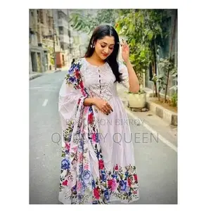 Premium Quality Slub Cotton Readymade Gown Three-Piece Collection