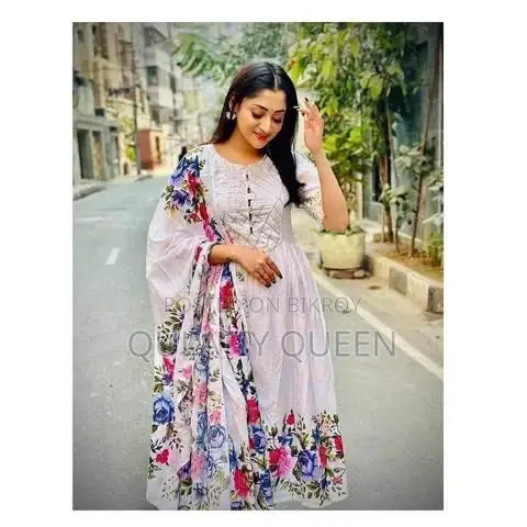 Premium Quality Slub Cotton Readymade Gown Three-Piece Collection