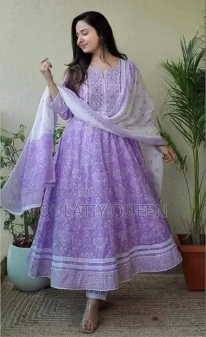 Premium Quality Slub Cotton Readymade Gown Three-Piece Collection