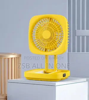 Rechargeable Folding Desk Fan With Led Light Jk - F666 Model