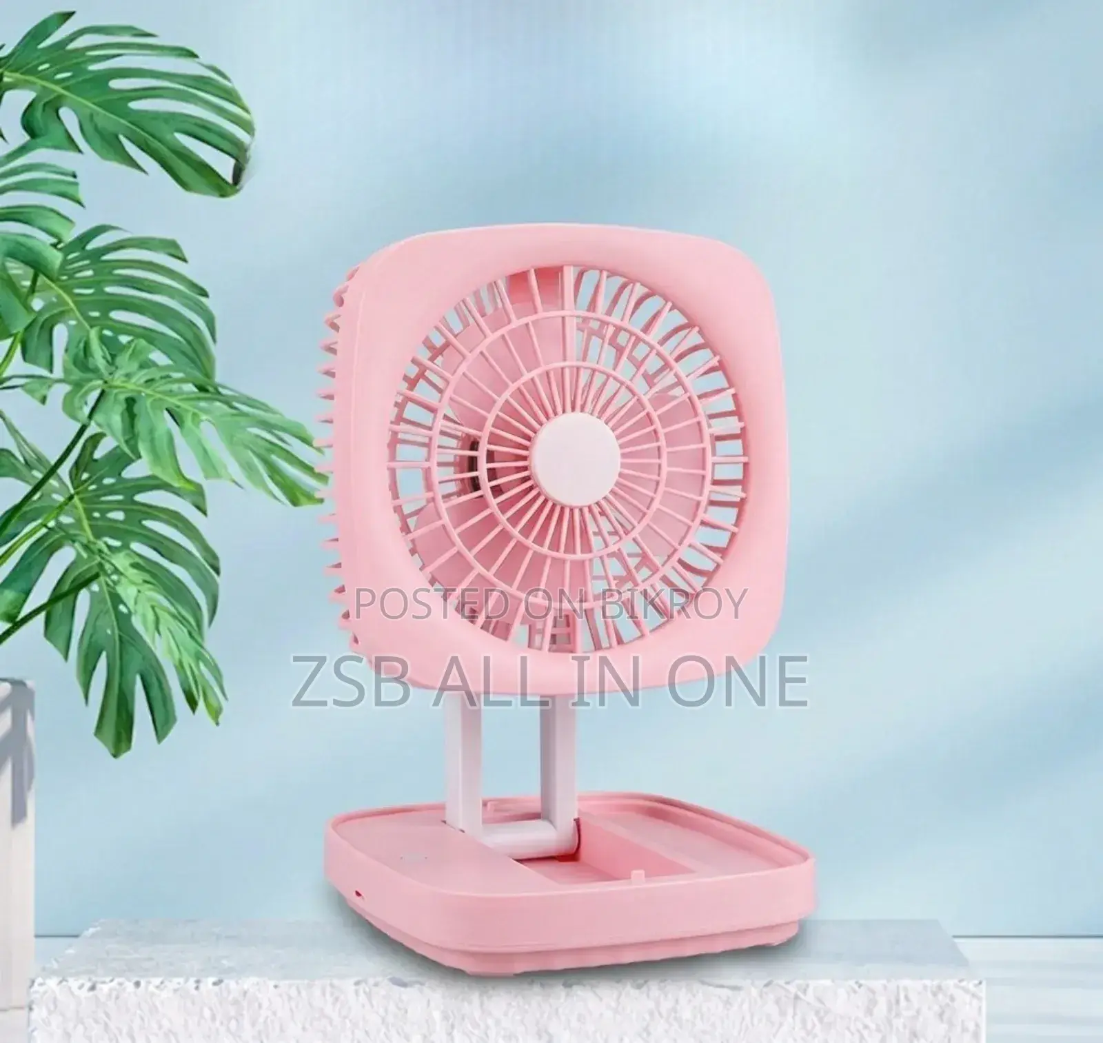 Rechargeable Folding Desk Fan With Led Light Jk - F666 Model