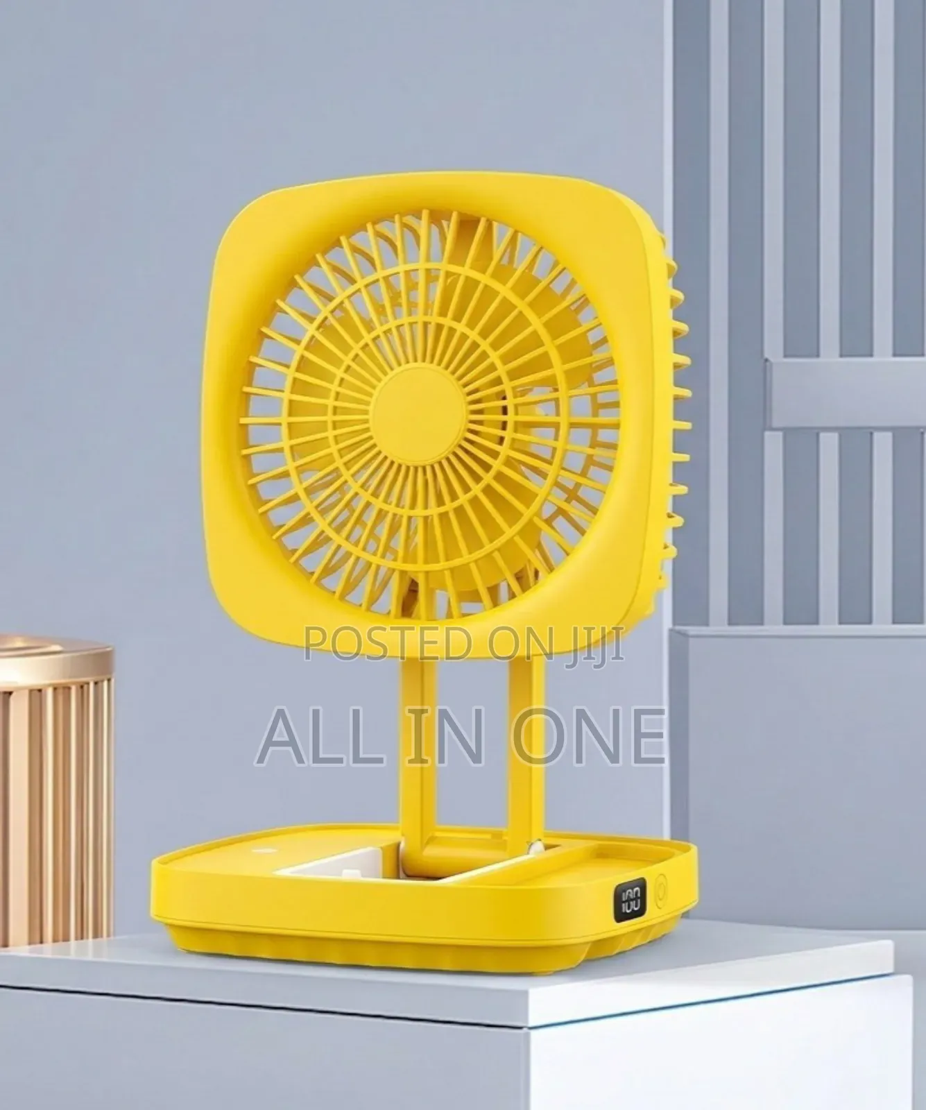 Rechargeable Folding Desk Fan With Led Light Jk