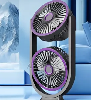 Dual Head Rechargeable Desk Fan for Bedroom/Office Use