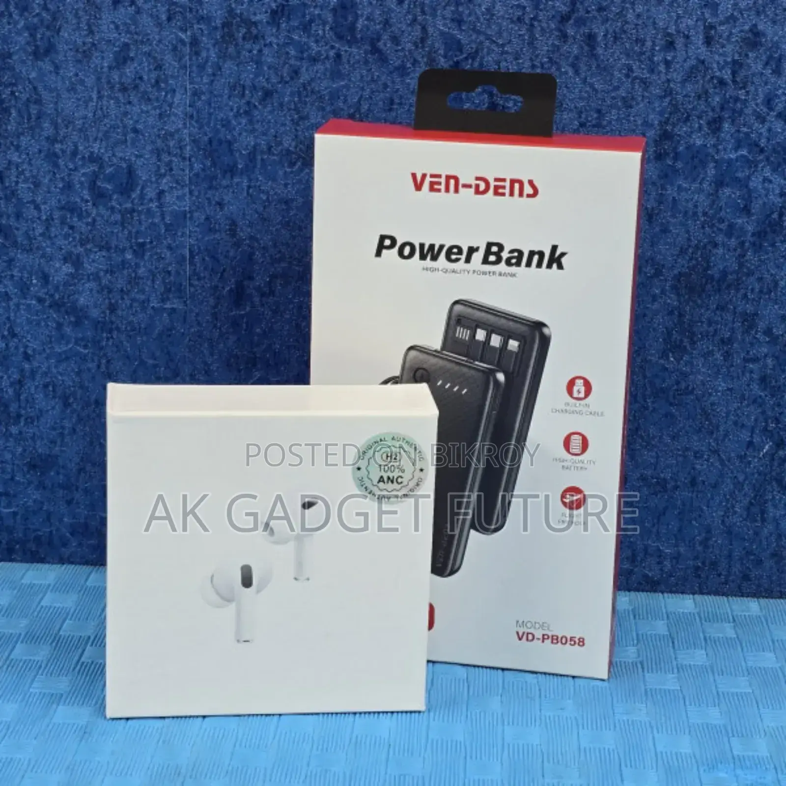 Ven-Dens 10,000mAh Power Bank Air Buds Combo