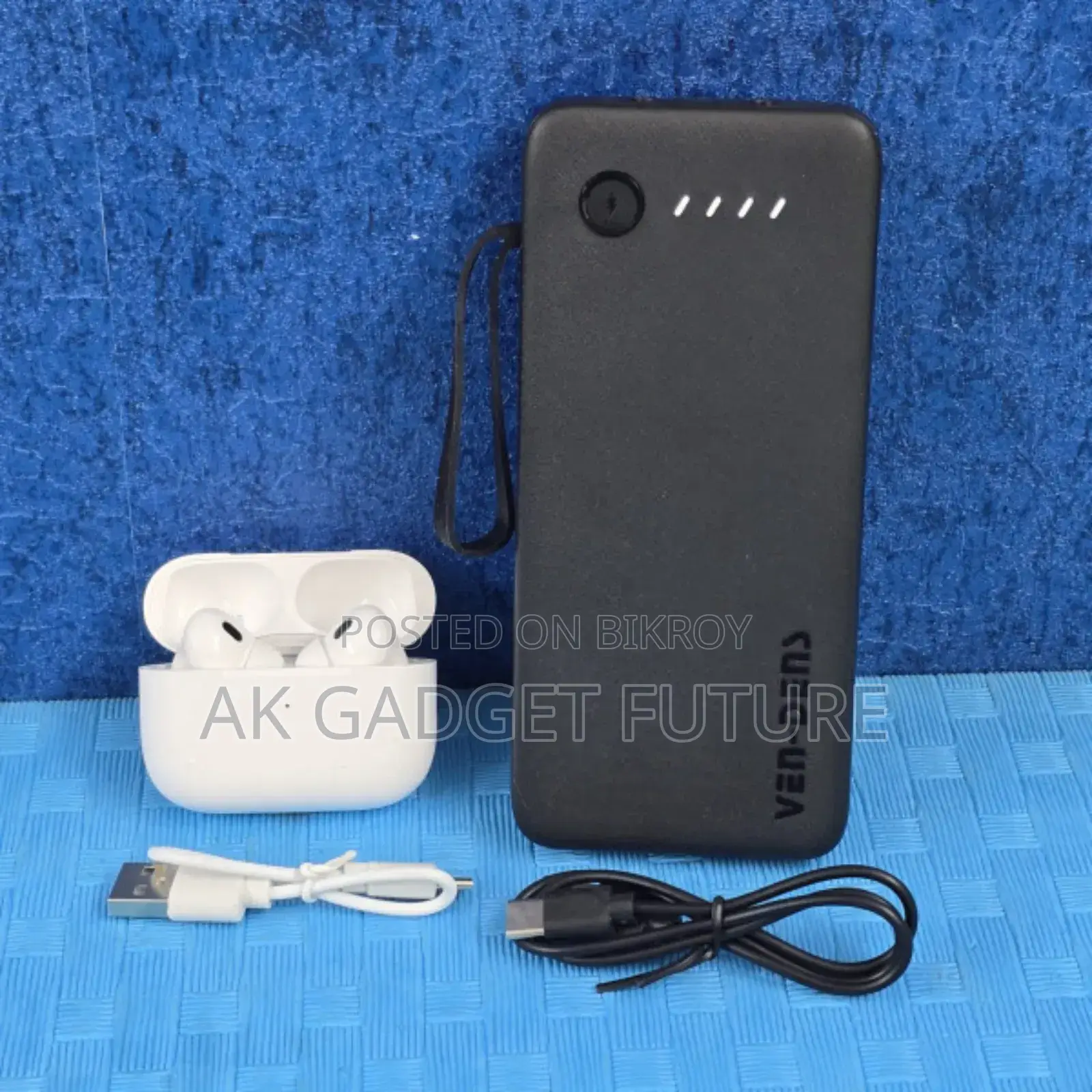 Ven-Dens 10,000mAh Power Bank Air Buds Combo