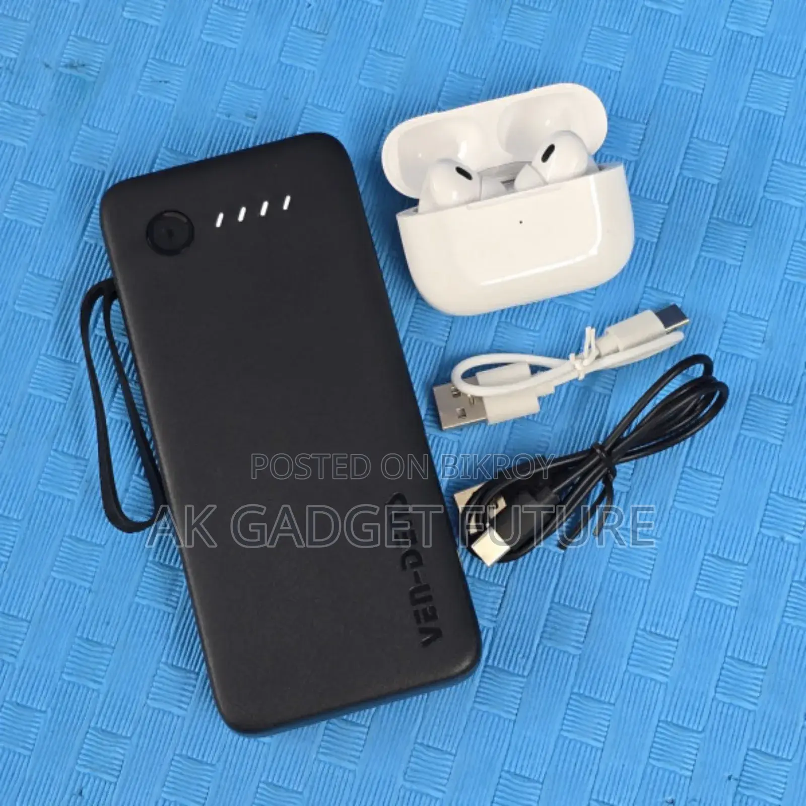 Ven-Dens 10,000mAh Power Bank Air Buds Combo