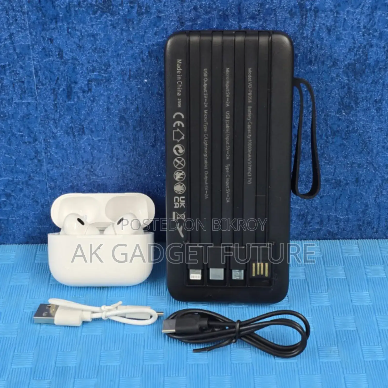 Ven-Dens 10,000mAh Power Bank Air Buds Combo