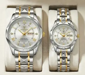 Poedagar Luxury Couple Watch Set (Butterfly Lock)
