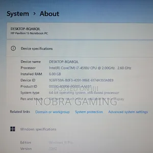 Laptop HP 650 G6 6GB Intel Core I7 HDD+SSD 750GB