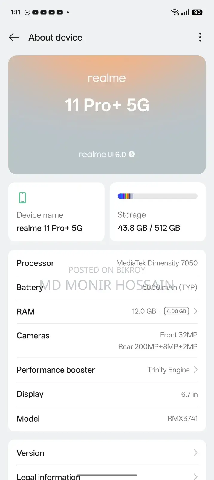 Realme 11 Pro+ 512 GB Black