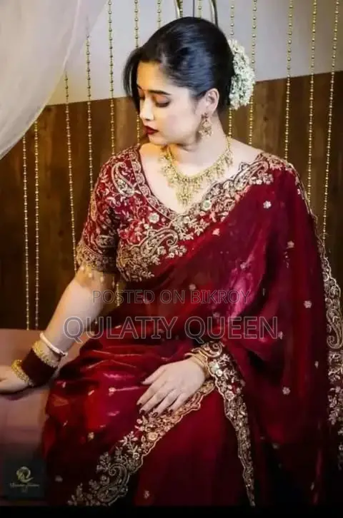 Glamorous Jimchu Silk: Gorgeous Sequence Embroidery Saree