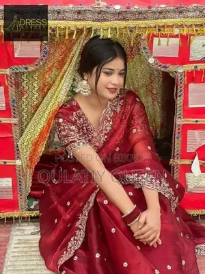 Glamorous Jimchu Silk: Gorgeous Sequence Embroidery Saree