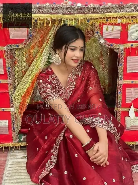 Glamorous Jimchu Silk: Gorgeous Sequence Embroidery Saree