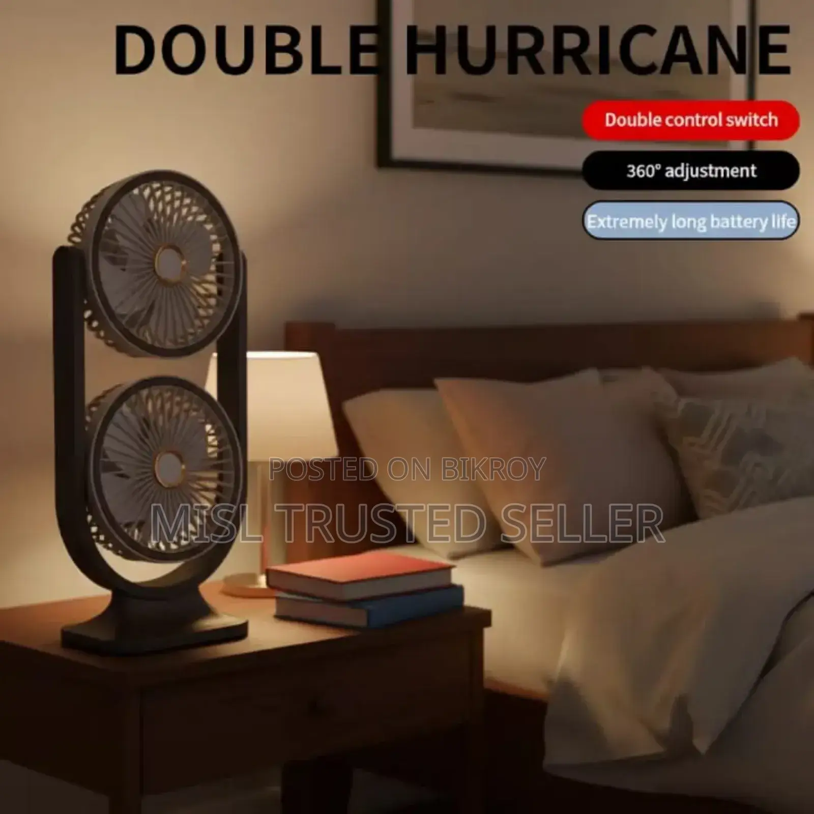 গরমে ঘুমাইতে পারতেছ না? Double Head Portable Fan Fs-29 | Battery Fan