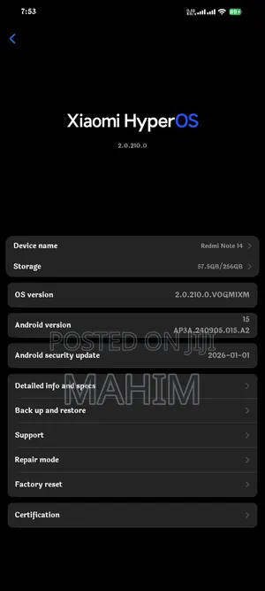 Xiaomi Redmi Note 14 4G 256 GB Black