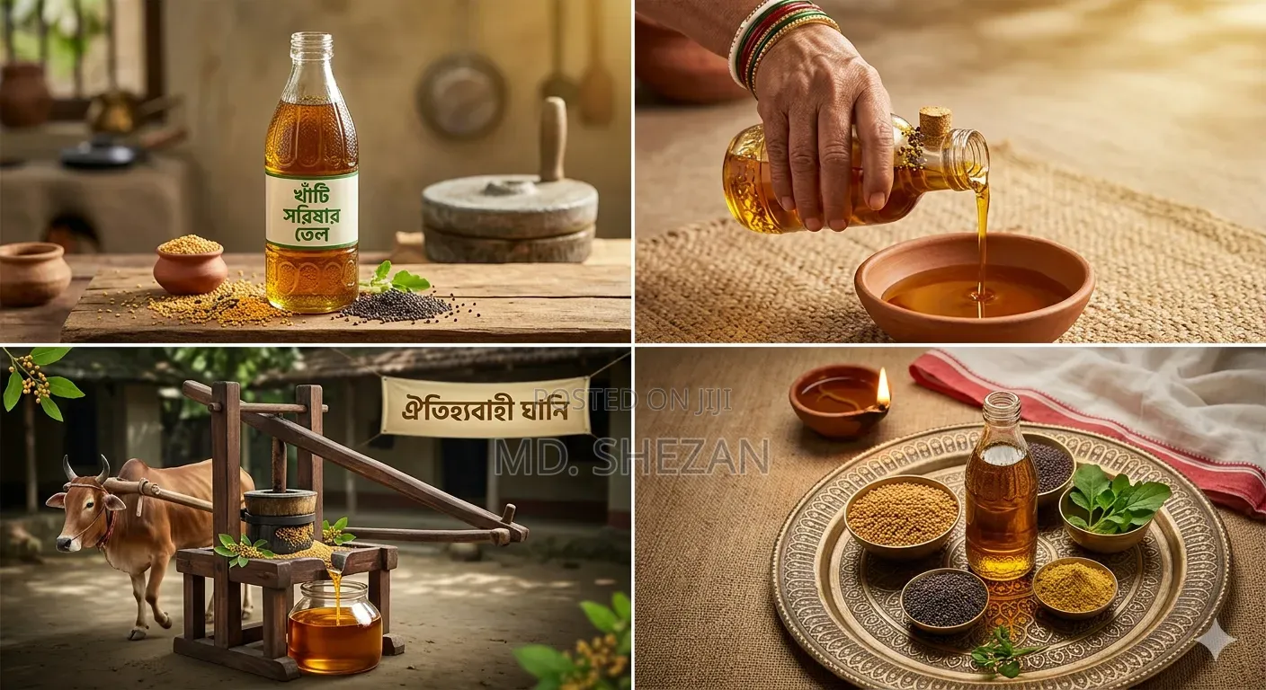 Pure Mustard Oil from Traditional Wooden Press for Only 250 Taka per KG
