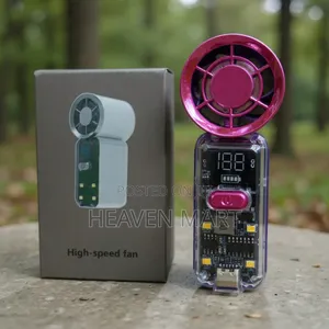 High-speed Handheld Transparent Fan With Digital Display