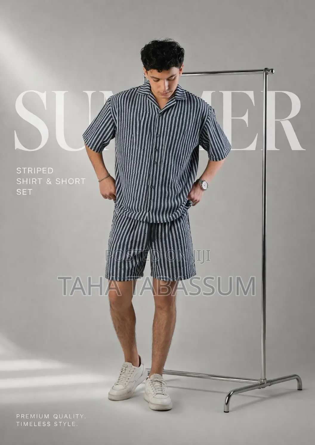 Striped Shirt and Pant Set