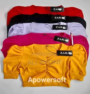 Crop Top Blouse Half Sleeve Half Body